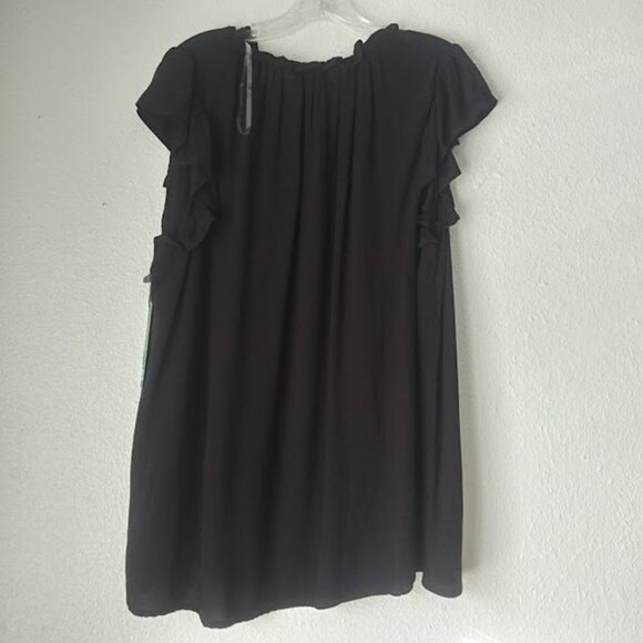Terra & Sky flutter sleeve women's size 2X black top - Picture 4 of 12
